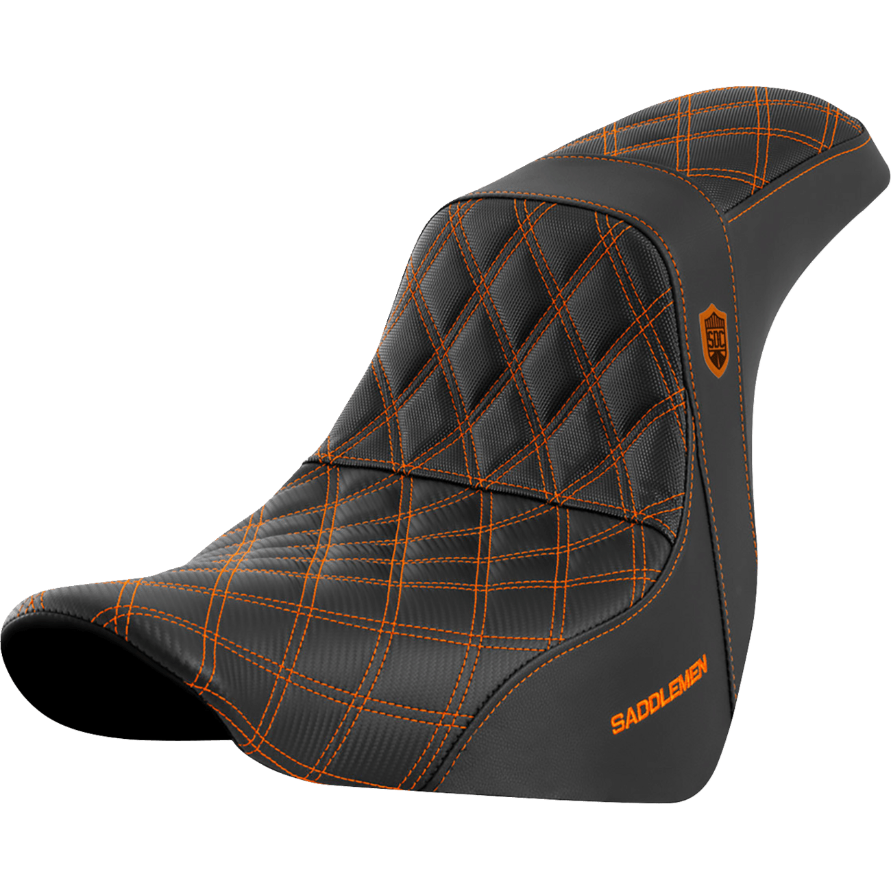 SADDLEMEN Pro Series SDC Performance Seat without Backrest Orange Stitch FL/FX '18-'20 SC81829ORA