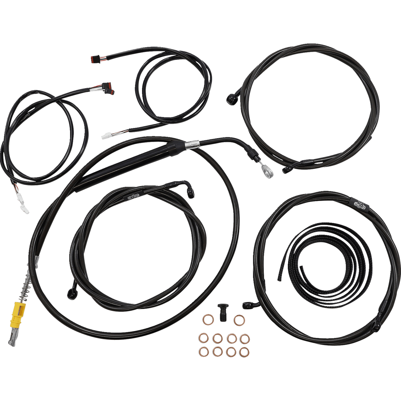 LA CHOPPERS Cable Kit 15" 17" Handlebars ABS Midnight LA8056KT316M