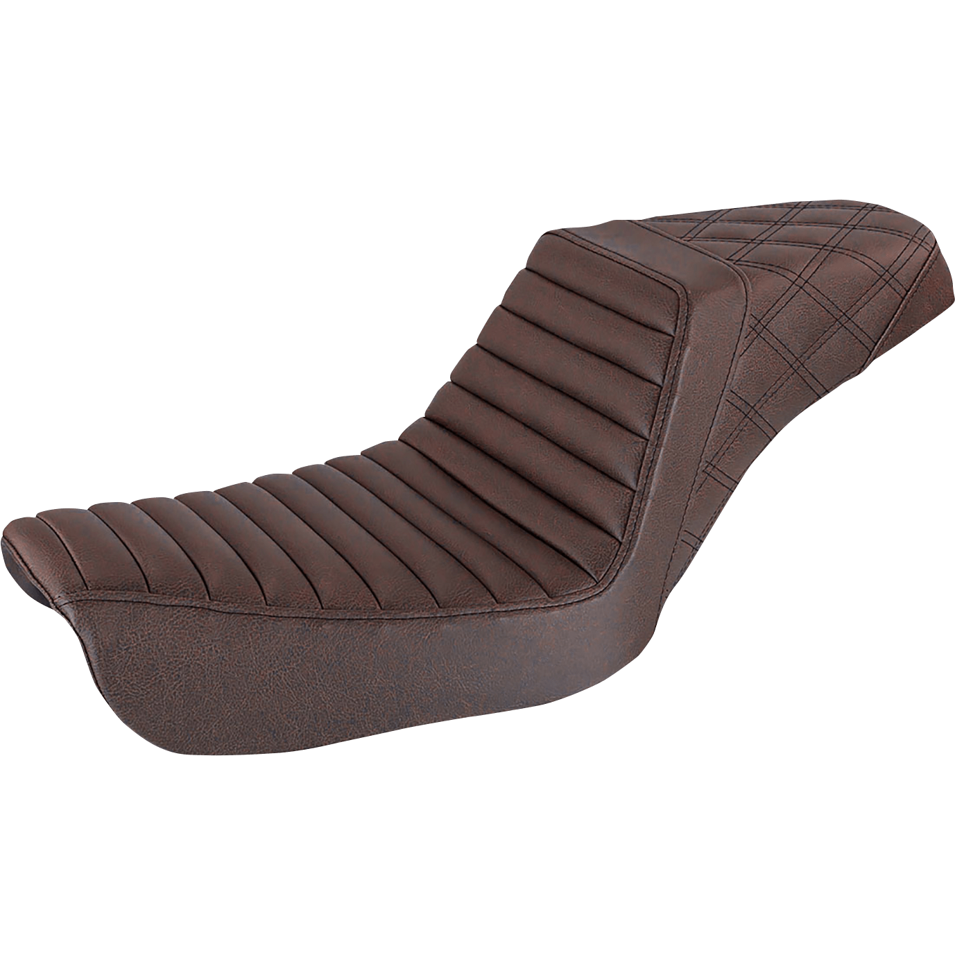 SADDLEMEN Step-Up Seat Front Tuck-n-Roll/Rear Lattice Stitch Brown FXD 80404176BR