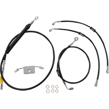 LA CHOPPERS Handlebar Cable/Brake Line Kit Quick Connect 15" 17" Ape Hanger Handlebars Black Vinyl LA8157KT16B