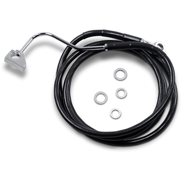 DRAG SPECIALTIES Brake Line Front Upper Black +10" with ABS