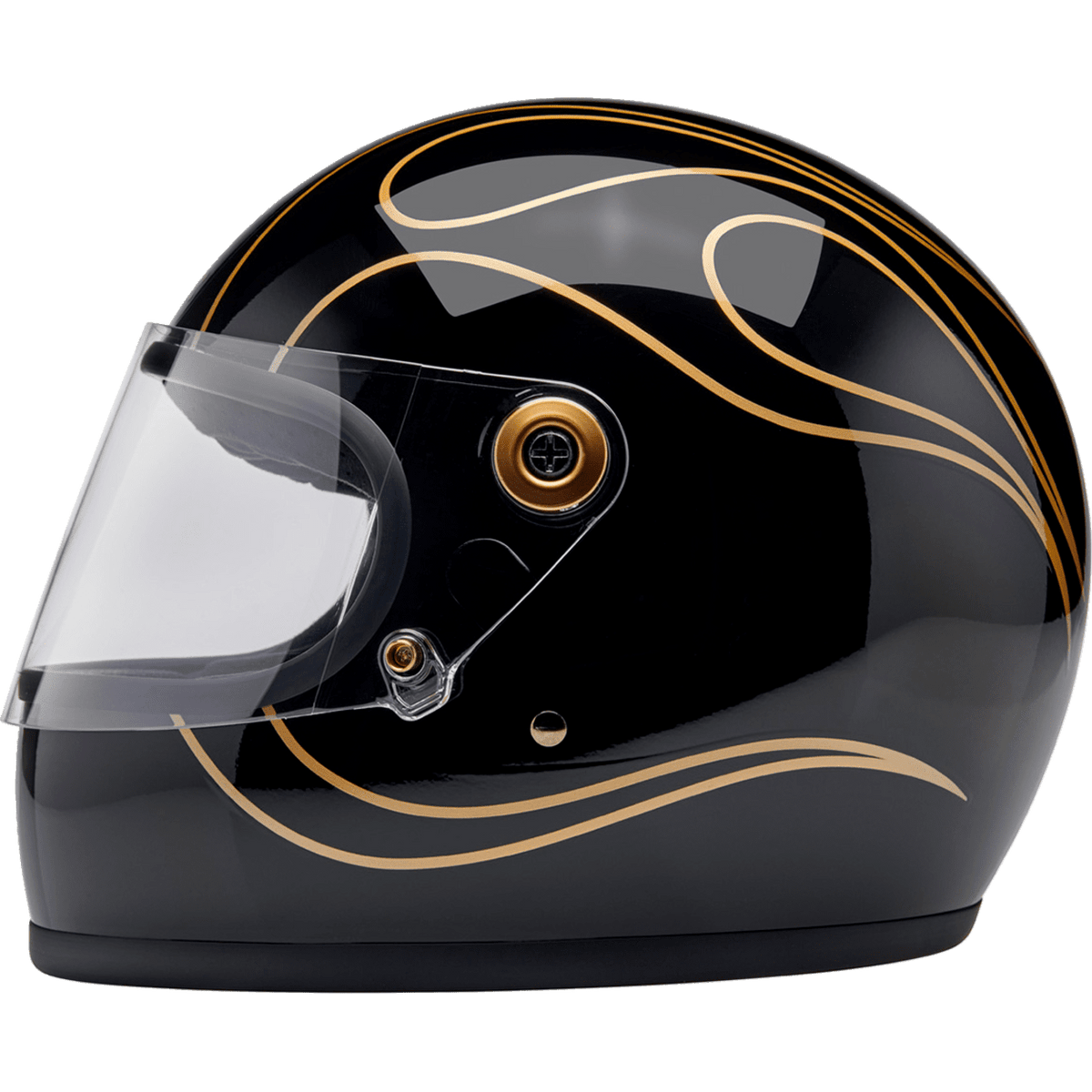 BILTWELL Gringo S Helmet Gloss Black Flames Large 1003567504