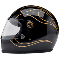 BILTWELL Gringo S Helmet Gloss Black Flames Large 1003567504