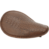 DRAG SPECIALTIES Seat Spring Solo Low-Profile Small Faux Alligator/Brown Stitching