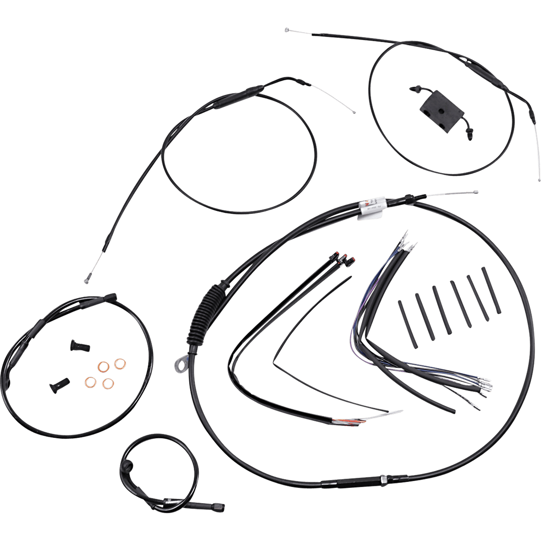 BURLY BRAND Handlebar Cable and Brake Line Kit Extended Sportsters 12" Ape Hanger Handlebars ABS B301229