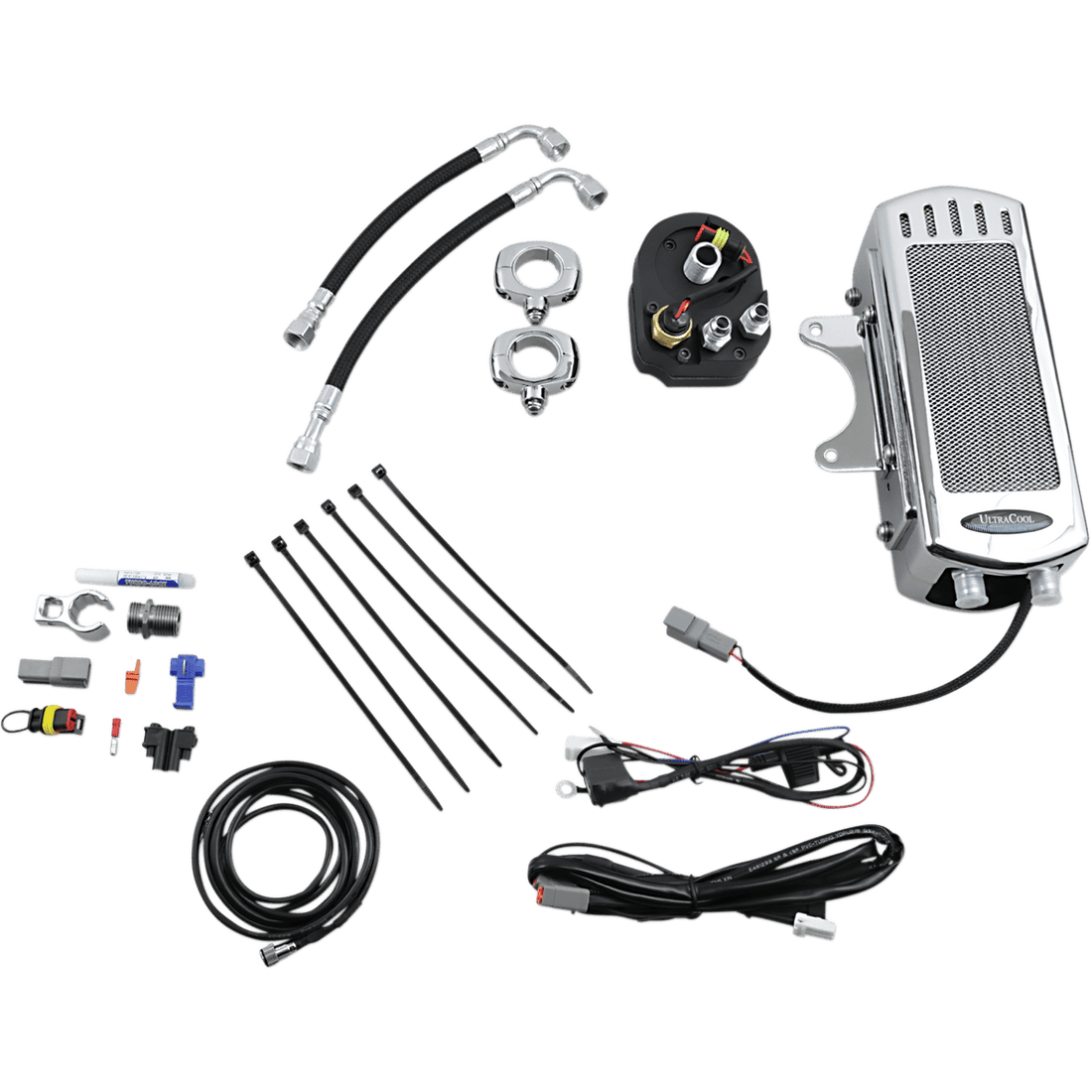 ULTRACOOL Oil Cooler Kit Side Mount Chrome Softail SMS1C