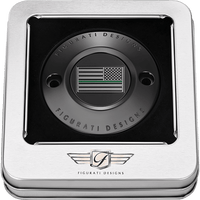 FIGURATI DESIGNS Timing Cover 2 Hole Green Line American Flag Black FD72TC2HBLK