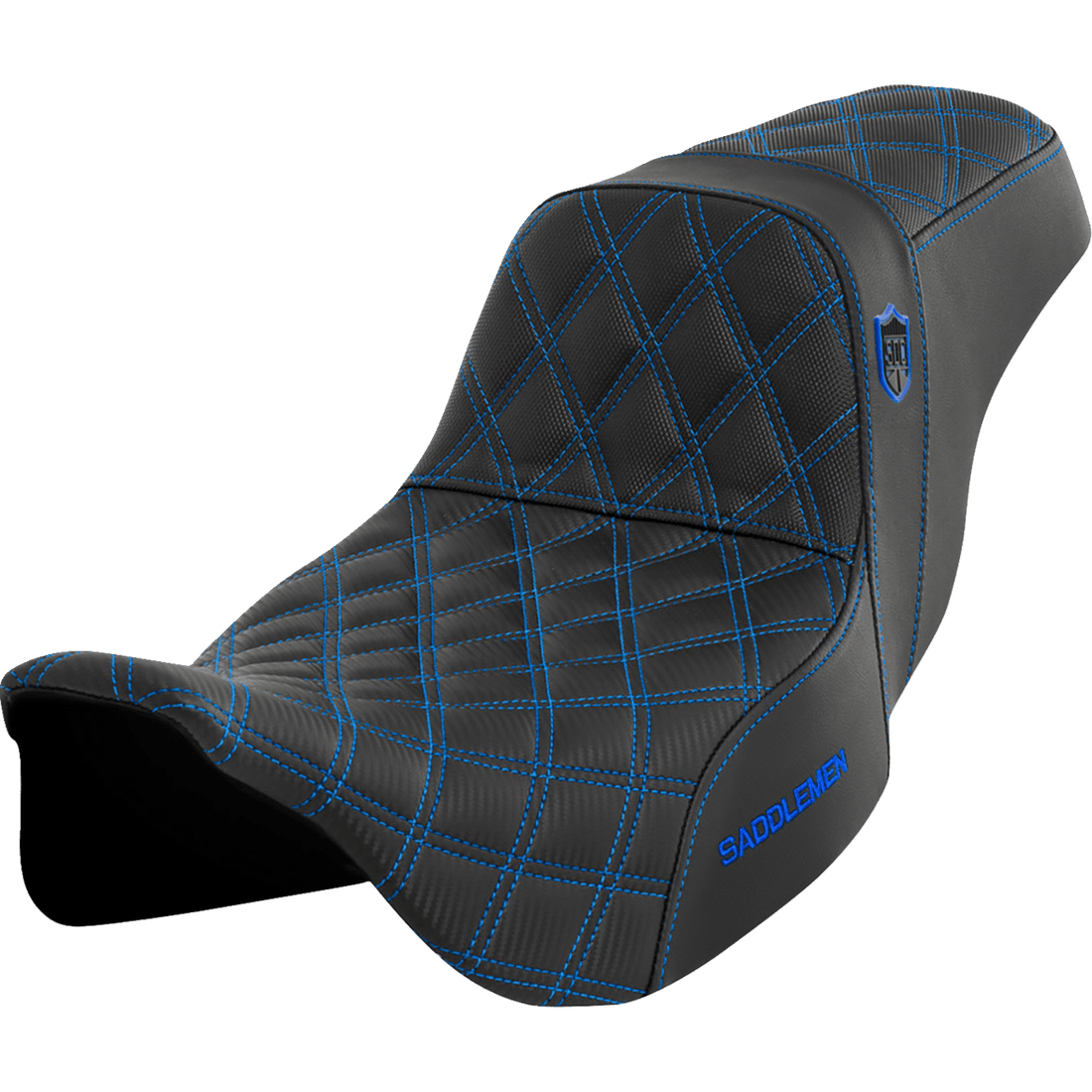 SADDLEMEN Pro Series SDC Performance Seat without Backrest Blue Stitch FLH/FLT '08-'23 SC80807BLU