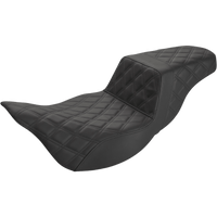 SADDLEMEN Step-Up Seat Extended Reach Full Lattice Stitch Black FL '08-'23 80807B175E