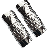 EDDIE TROTTA DESIGNS Fork Slider Covers Platinum-Cut Chrome Extended +2" TC965