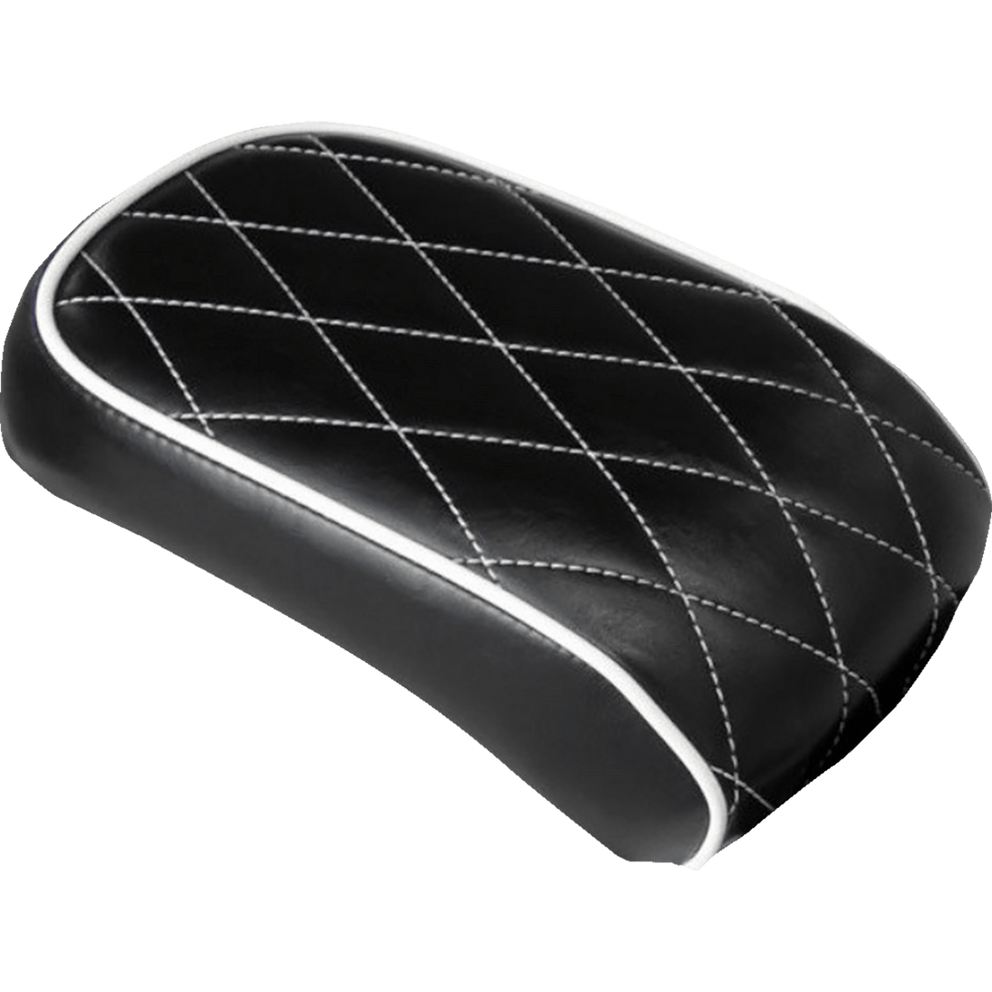 LE PERA Bare Bones Pillion Pad Diamond Black w/ White Stitch Softail '08-'17 LXE007PDMWTP