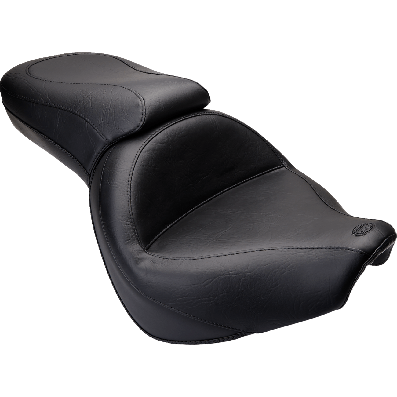 MUSTANG Seat Vintage Wide Touring Without Driver Backrest One-Piece Smooth Black 76641