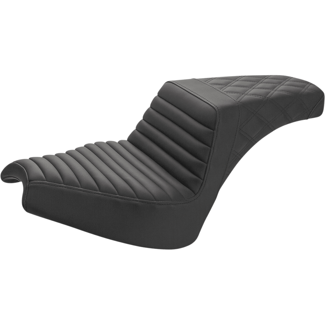 SADDLEMEN Step-Up Seat Front Tuck-n'-Roll/Rear Lattice Stitch Black Chief I2104176