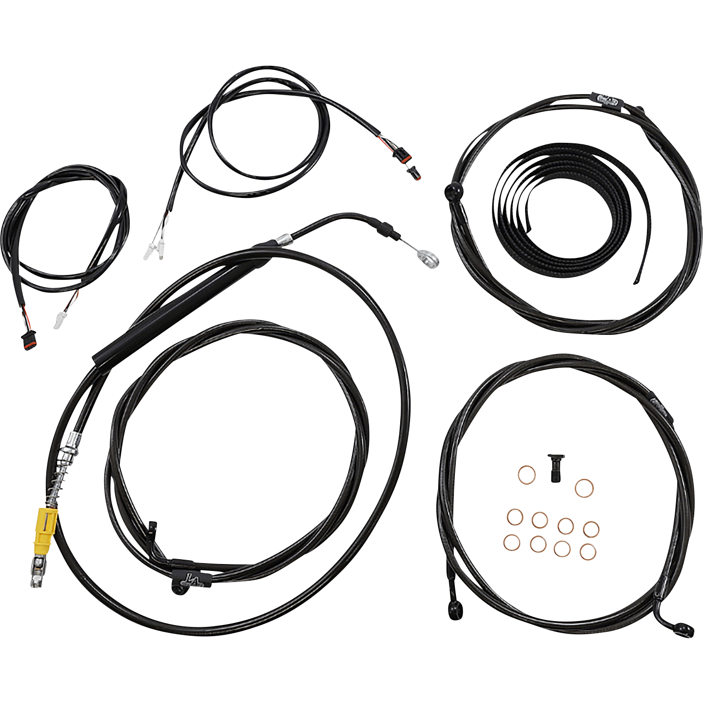 LA CHOPPERS Cable Kit 12" 14" Handlebars ABS Midnight LA8058KT313M