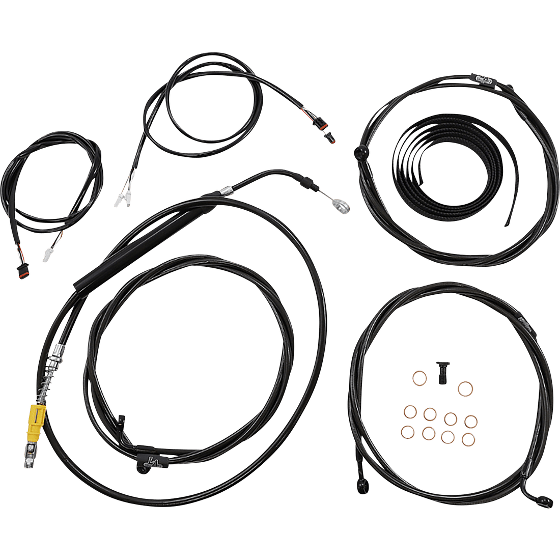 LA CHOPPERS Cable Kit 12" 14" Handlebars ABS Midnight LA8058KT313M