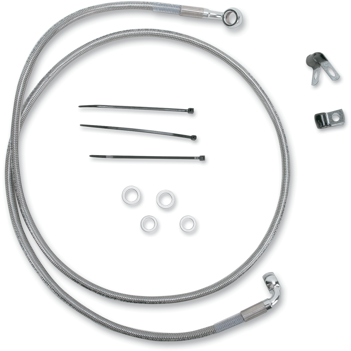 DRAG SPECIALTIES Brake Line Front +8" Stainless Steel