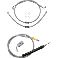 LA CHOPPERS Handlebar Cable/Brake Line Kit 18" 20" Ape Hanger Handlebars Stainless Steel LA8155KT19