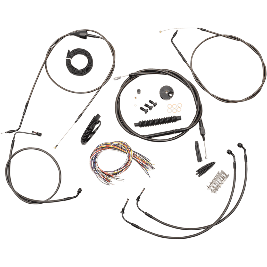 LA CHOPPERS Handlebar Cable/Brake Line Kit Complete 12" 14" Handlebars Midnight LA8005KT2A13M