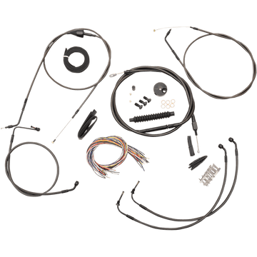 LA CHOPPERS Handlebar Cable/Brake Line Kit Complete 12" 14" Handlebars Midnight LA8005KT2A13M