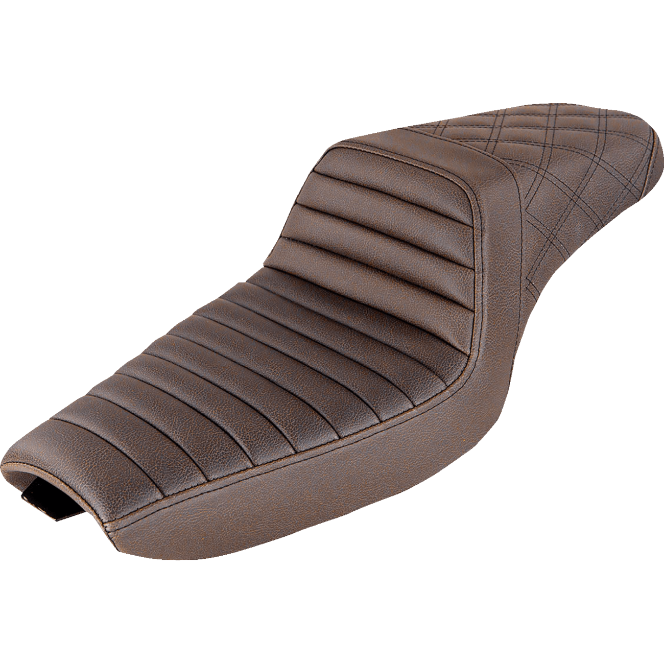 SADDLEMEN Step-Up Seat Front Tuck-n-Roll/Rear Lattice Stitch Brown 80703176BR