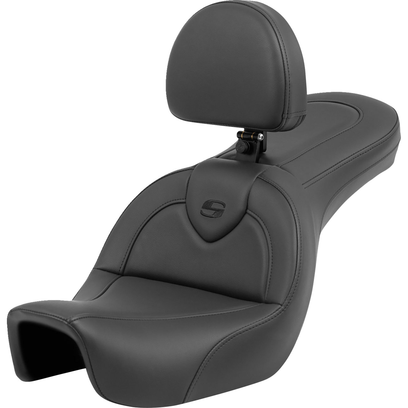 SADDLEMEN Roadsofa™ Seat with Backrest Black/Black Stitching FXD '06-'17 80604187BR