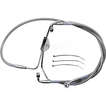 DRAG SPECIALTIES Brake Line Front +4" Touring Stainless Steel