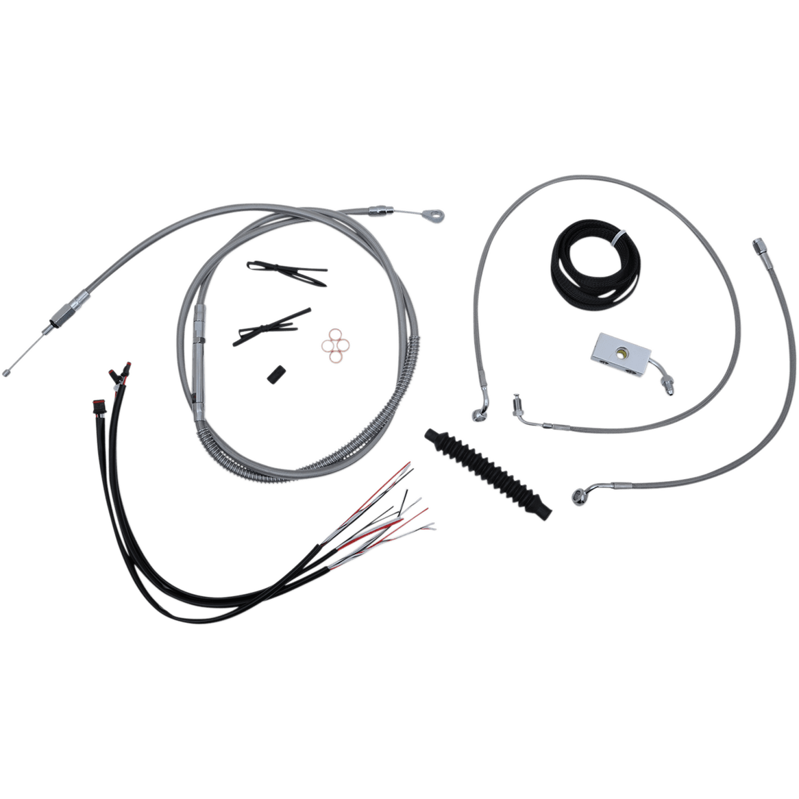 LA CHOPPERS Handlebar Cable/Brake Line Kit Complete 18" 20" Handlebars Stainless LA8152KT219