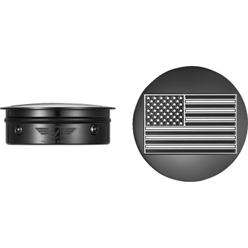 FIGURATI DESIGNS Swing Arm Covers Black Contrast Cut American Flag Custom Reversed Black FD26RAFCCBK