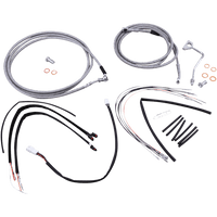 BURLY BRAND Handlebar Cable/Brake Line Kit Complete 14" Ape Hanger Handlebars Stainless Steel