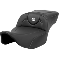 SADDLEMEN Roadsofa™ Extended Reach Seat Carbon Fiber Silver Stitch/Silver Logo no Backrest FL '23-'24 82307186