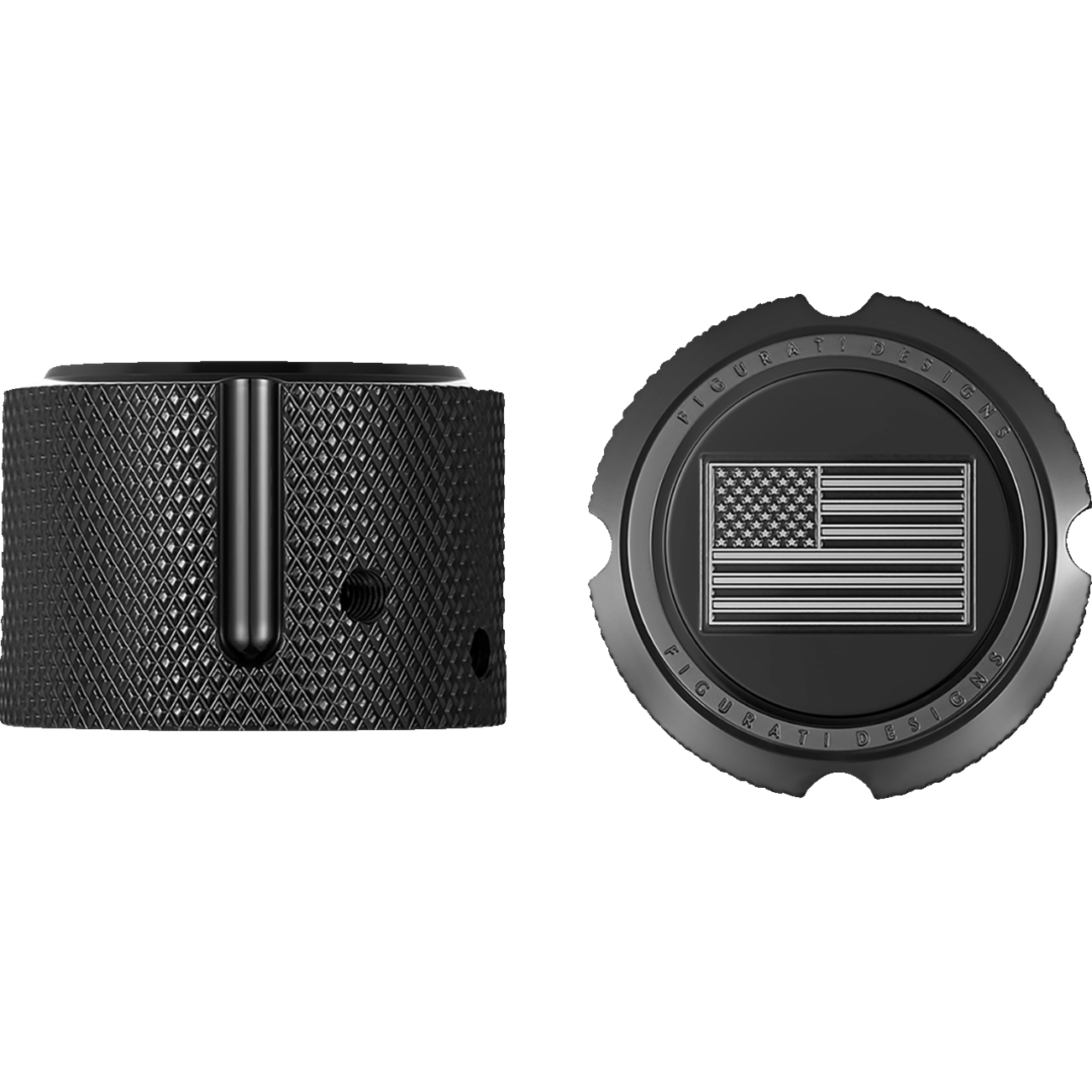 FIGURATI DESIGNS Axle Nut Cover Front Stainless Steel American Flag Contrast Cut Reversed Black FD26RFACBK