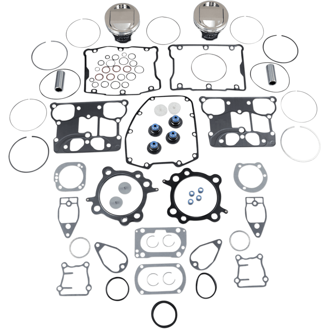 WISECO Piston Kit with Gasket +0.020" Twin Cam 88" Bored to 1550 cc (95 Cubic Inch)