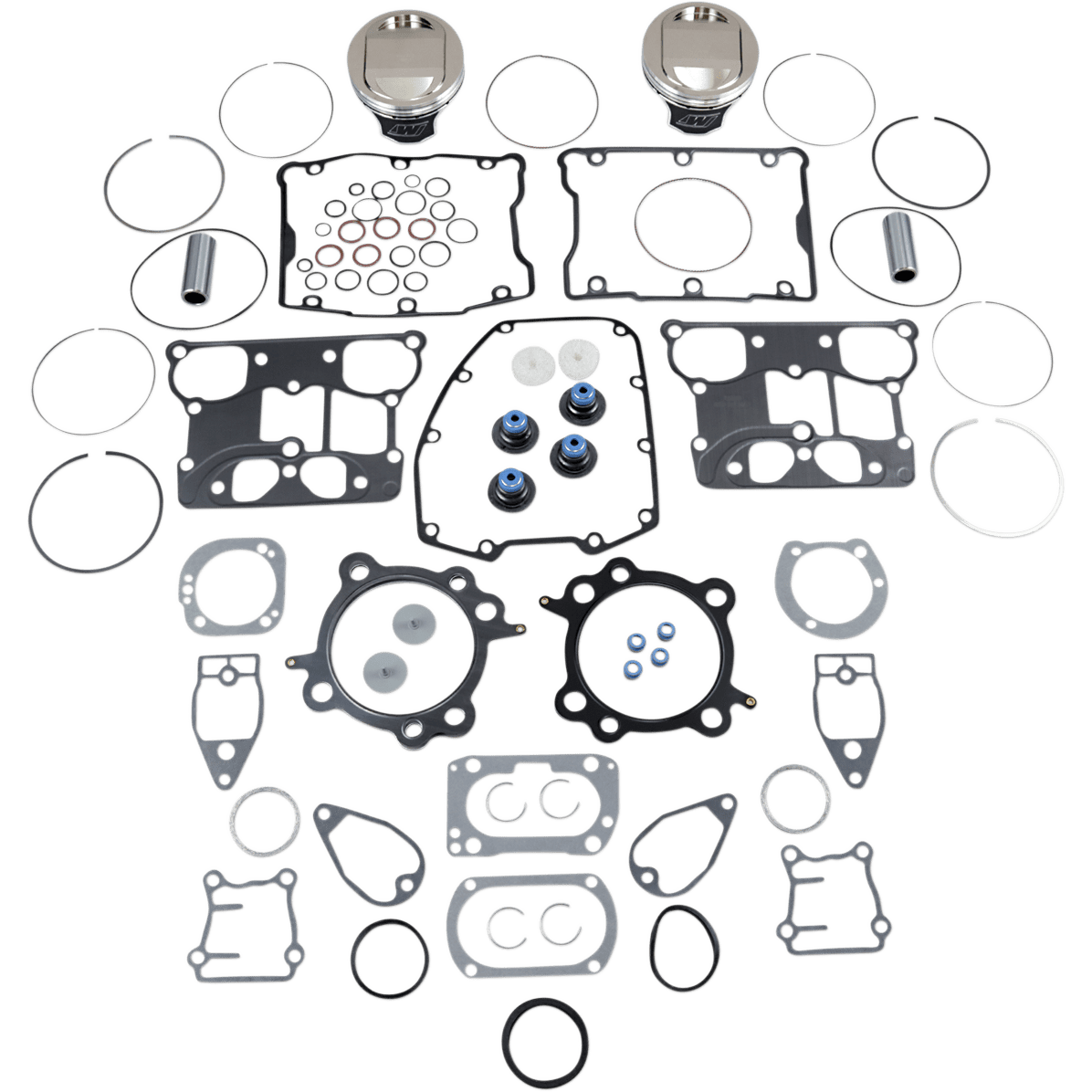 WISECO Piston Kit with Gasket +0.020" Twin Cam 88" Bored to 1550 cc (95 Cubic Inch)