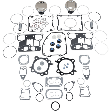 WISECO Piston Kit with Gasket +0.020" Twin Cam 88" Bored to 1550 cc (95 Cubic Inch)