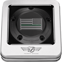 FIGURATI DESIGNS Timing Cover 5 Hole Green Line American Flag Black FD72TC5HBLK