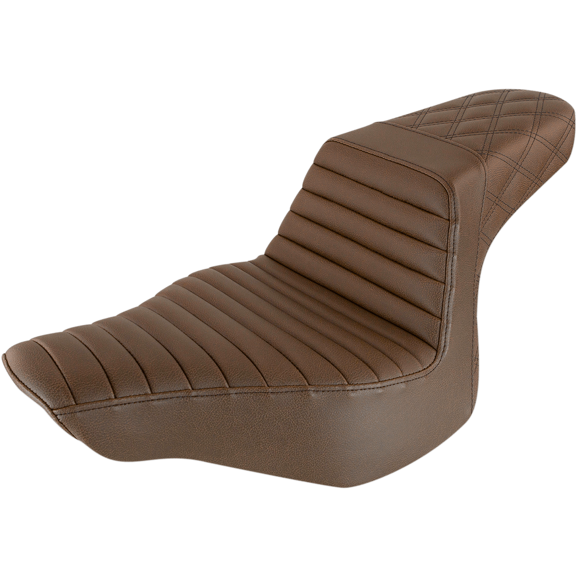 SADDLEMEN Step-Up Seat Front Tuck-n-Roll/Rear Lattice Stitch Brown 81327176BR