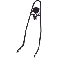 MOTHERWELL One-Piece Sissy Bar Matte Black Skull 156T18MBSK