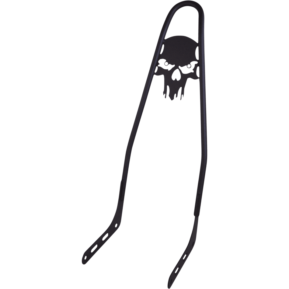 MOTHERWELL One-Piece Sissy Bar Matte Black Skull 156T18MBSK