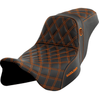 SADDLEMEN Pro Series SDC Performance Seat without Backrest Orange Stitch FLH/FLT '08-'23 SC80807ORA