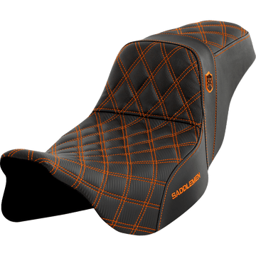 SADDLEMEN Pro Series SDC Performance Seat without Backrest Orange Stitch FLH/FLT '08-'23 SC80807ORA