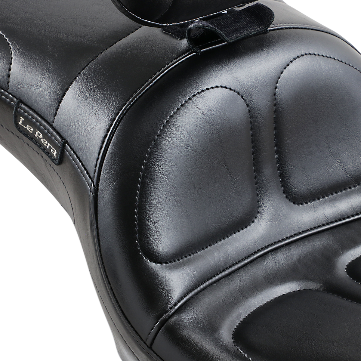 LE PERA Maverick Seat with Backrest Stitched Black FLD/FXD '06-'17 LK970BR