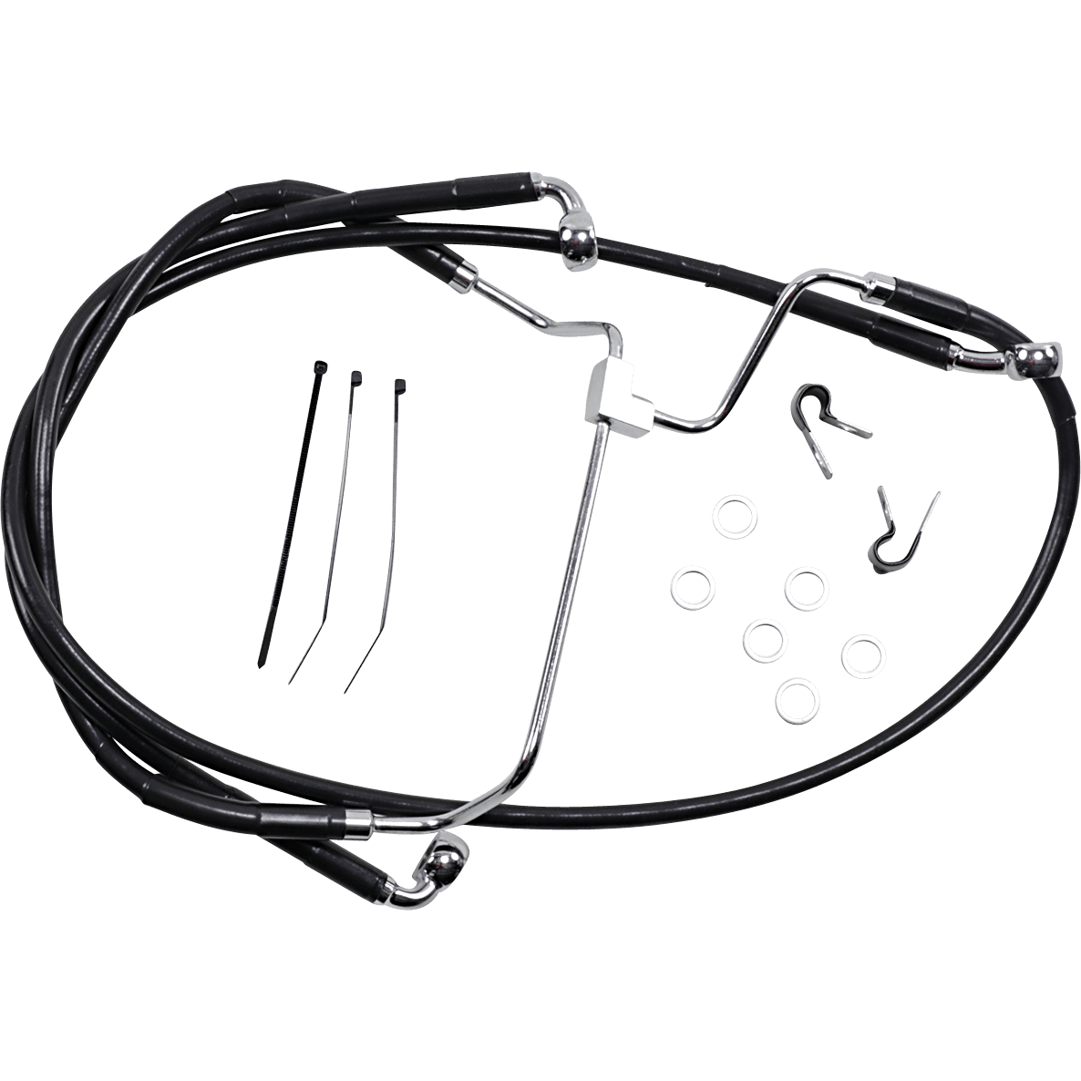 DRAG SPECIALTIES Brake Line Front Black +10"