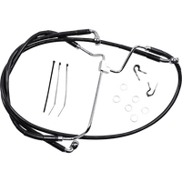 DRAG SPECIALTIES Brake Line Front Black +10"