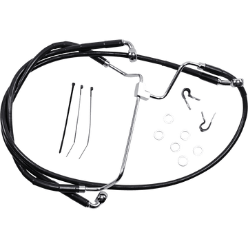 DRAG SPECIALTIES Brake Line Front Black +10"