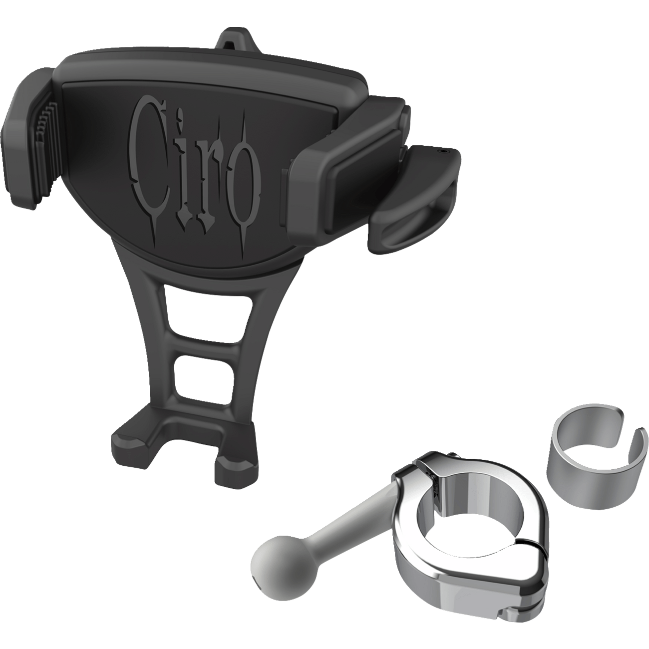 CIRO Phone Holder Constrictor Black Chrome 7/8" | 1" Handlebar Mount