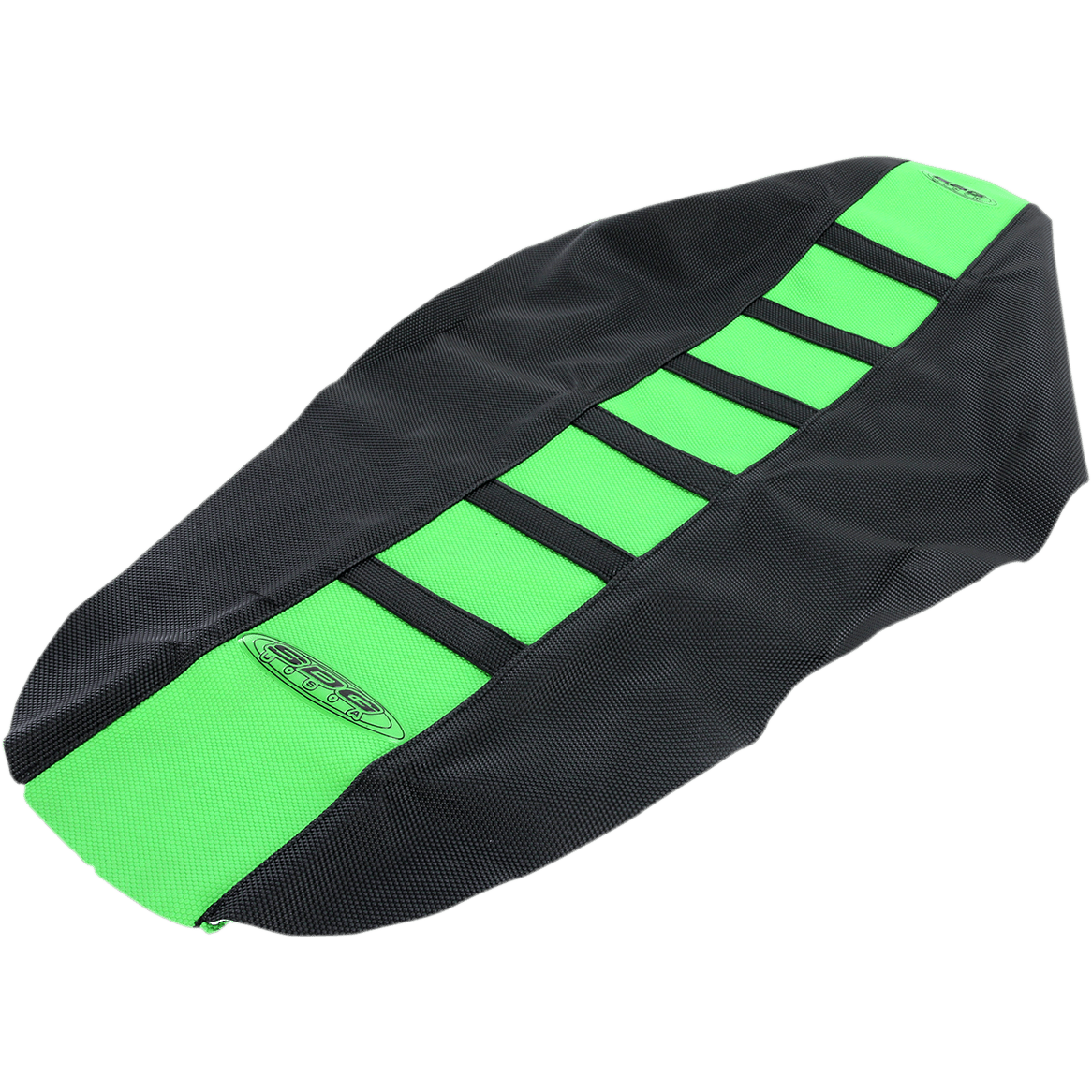 SDG 6-Ribbed Seat Cover Black Ribs/Green Top/Black Sides