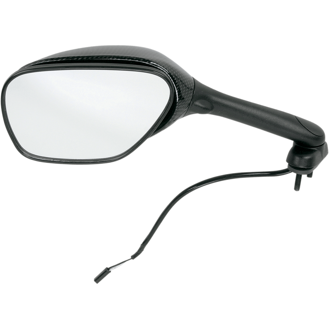 EMGO Mirror Side View Lighted Black/Carbon Fiber Rectangle Left Suzuki