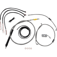 LA CHOPPERS Handlebar Cable/Brake Line Kit Quick Connect Complete 18" 20" Handlebars Stainless LA8155KT219