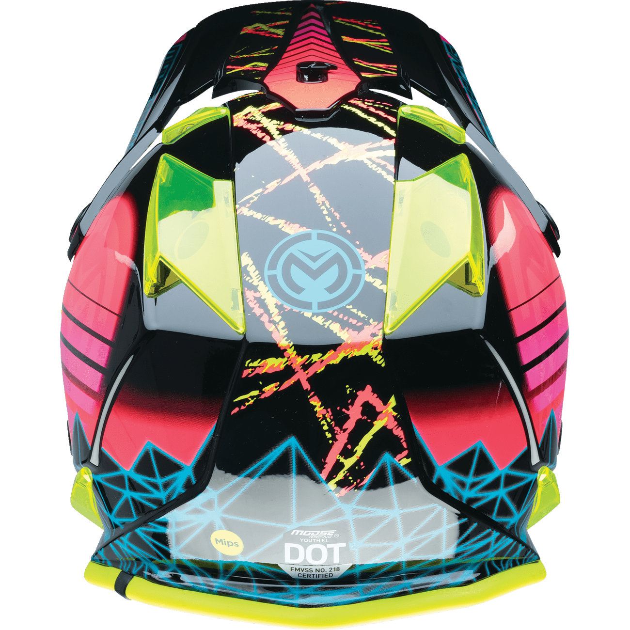 MOOSE RACING Youth F.I. Helmet Vaporwave MIPS® Black/Pink/Yellow Small 01111614