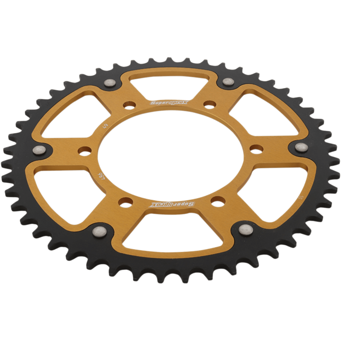 SUPERSPROX Stealth Rear Sprocket 49 Tooth Gold Kawasaki/Yamaha/Suzuki